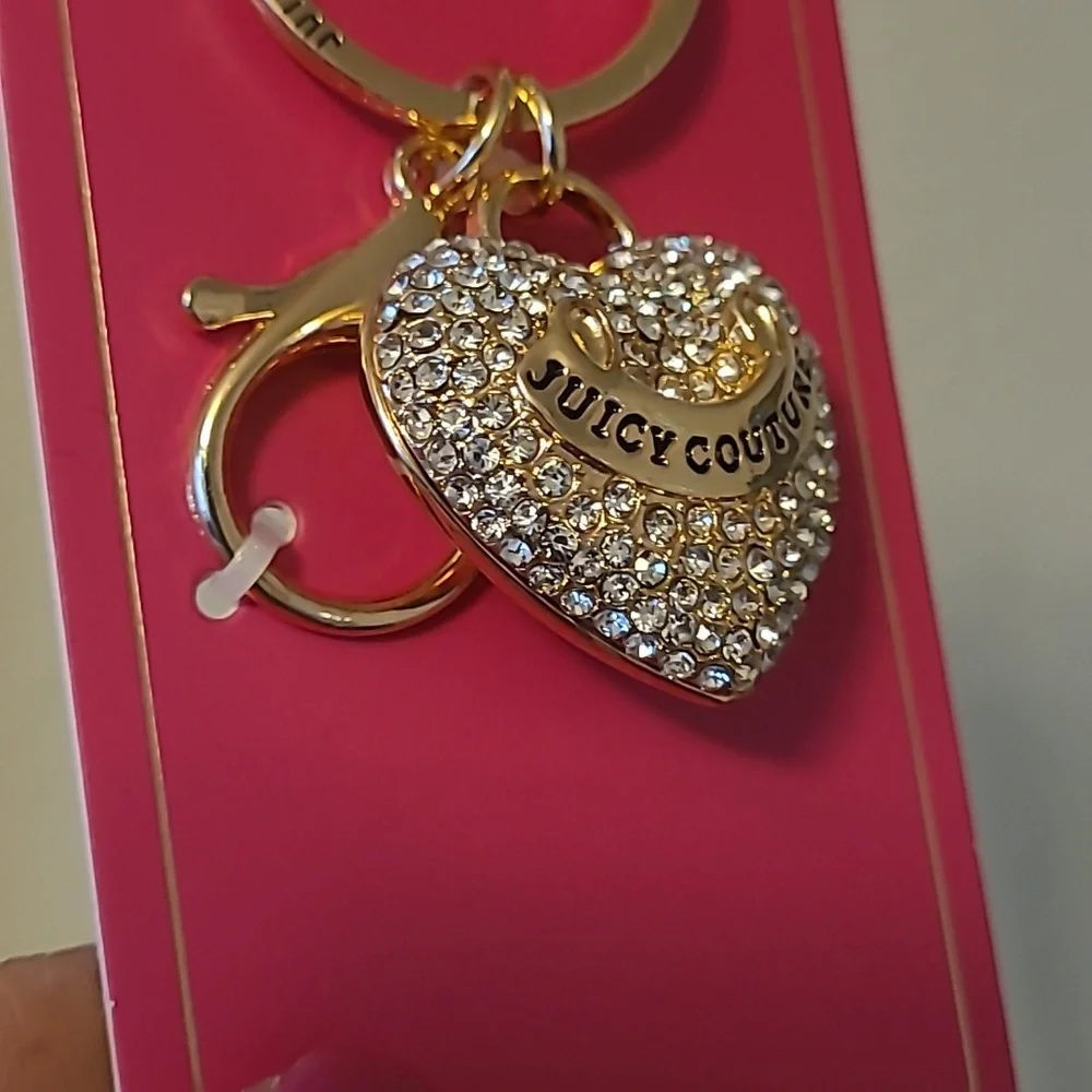 Juicy Couture Sparkling Gold Heart Keychain